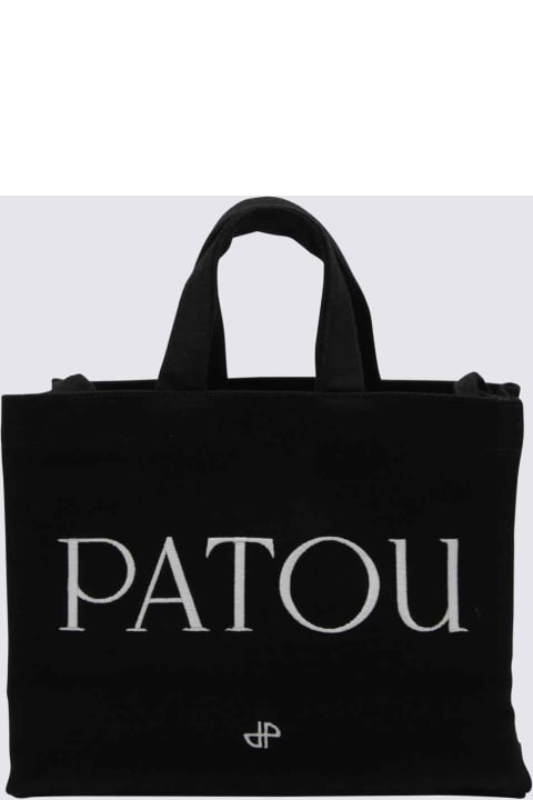 Patou Women Patou Black Cotton Small Tote Bag