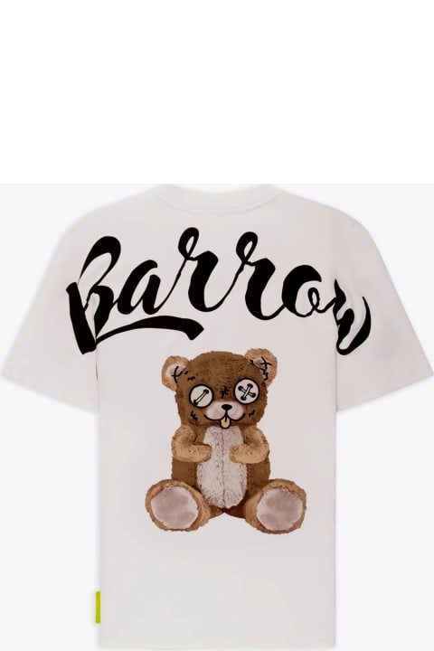 Barrow Topwear for Women Barrow Jersey T-shirt Unisex Off White T-shirt With Front Italic Logo And Back Graphic Print