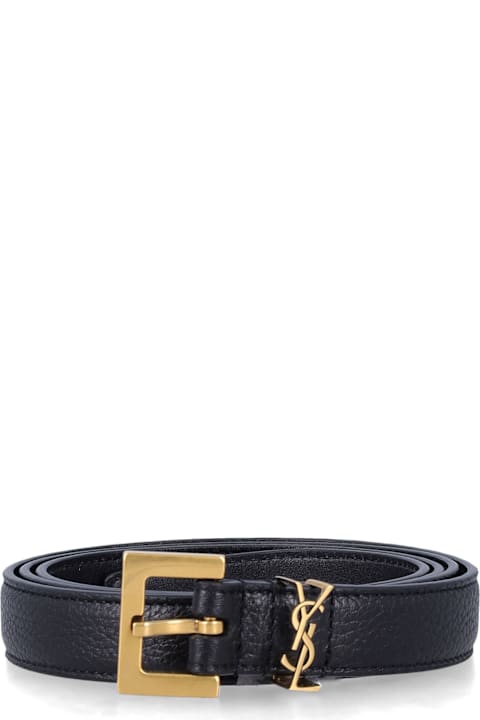 Homeware Saint Laurent Saint Laurent Cassandre Leather Belt