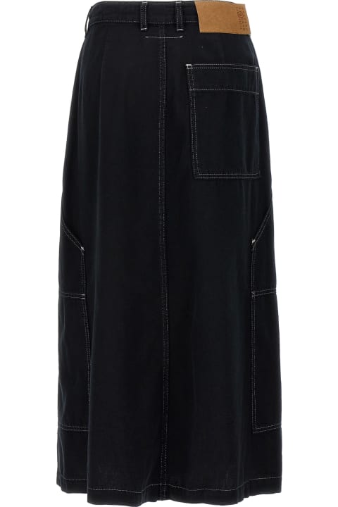 MM6 Maison Margiela Skirts for Women MM6 Maison Margiela Lurex Stitching Midi Denim Skirt