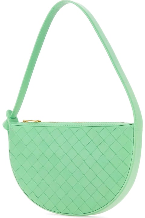Bottega Veneta Bags for Women Bottega Veneta Mint Green Leather Mini Sunrise Shoulder Bag