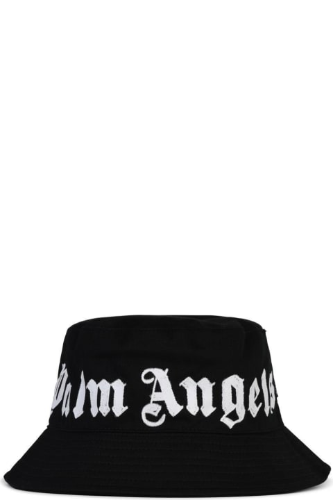 Palm Angels Hats for Men Palm Angels Logo Printed Bucket Hat