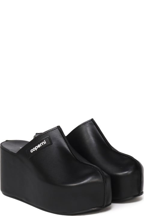 Coperni الصنادل لـ السيدات Coperni Black Branded Clog Mule