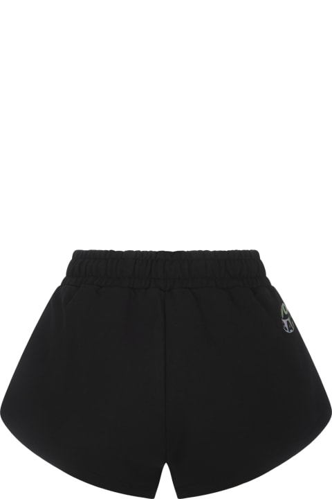 Barrow Pants & Shorts for Women Barrow Black Crop Shorts With Smile Patch