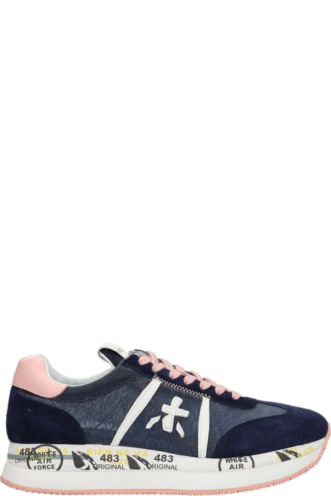 Conny Sneakers In Blue Suede And Fabric