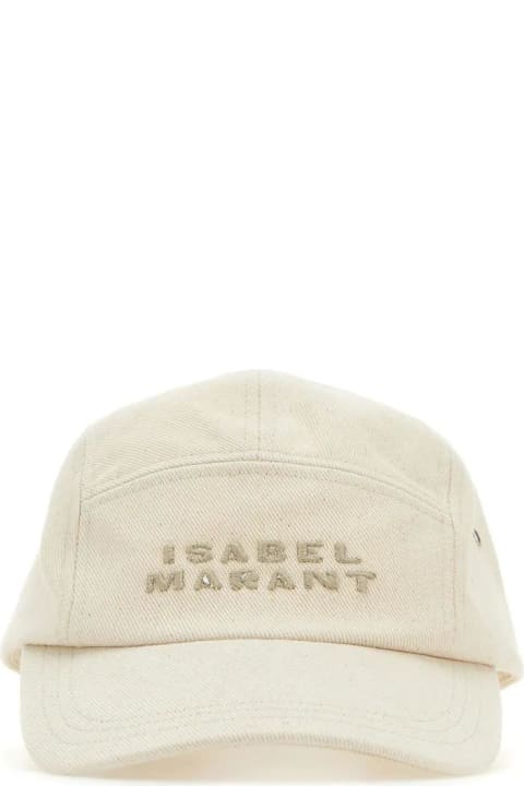 Isabel Marant for Women Isabel Marant Malange Ivory Cotton Tedji Baseball Cap