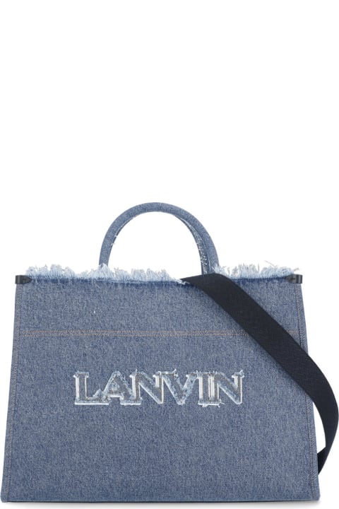 Lanvin Totes for Women Lanvin Fringe Detail Logo Tote