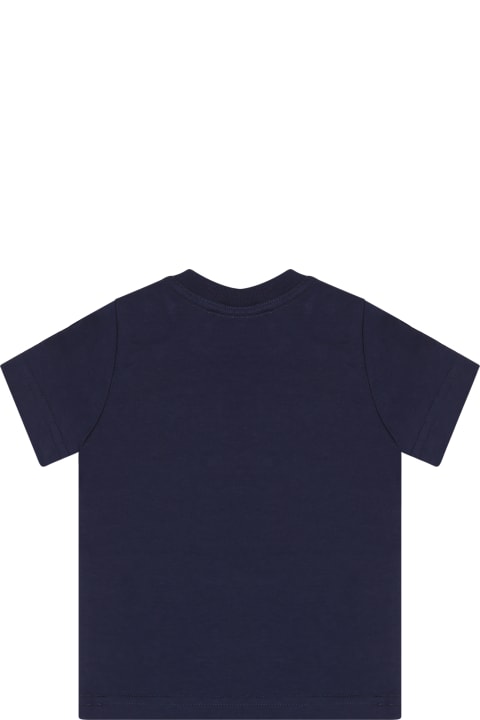 ベビーボーイズ トップス Dsquared2 Blue T-shirt For Baby Boy With Logo