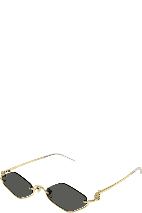 Gucci Eyewear Eyewear for Men Gucci Eyewear Gg1604s Linea Gg Logo 001 Gold Grey Sunglasses