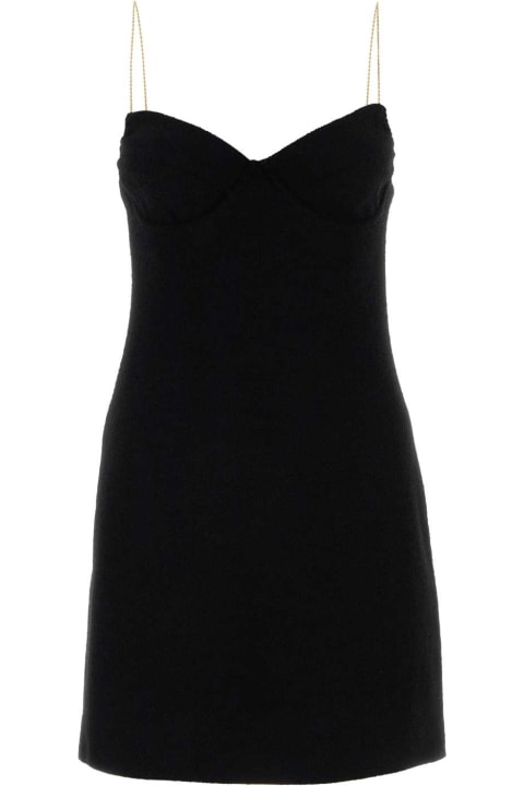Clothing for Women Miu Miu Black Stretch Wool Blend Mini Dress