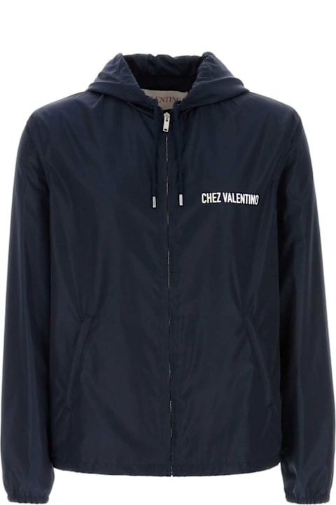Fashion for Men Valentino Garavani Navy Blue Nylon Jacket