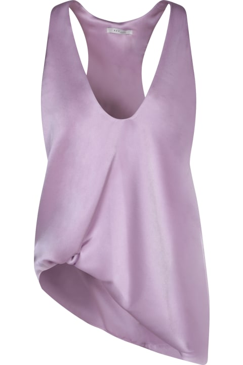 Rev ملابس علوية لـ السيدات Rev Asymmetrical Lilac Satin Top