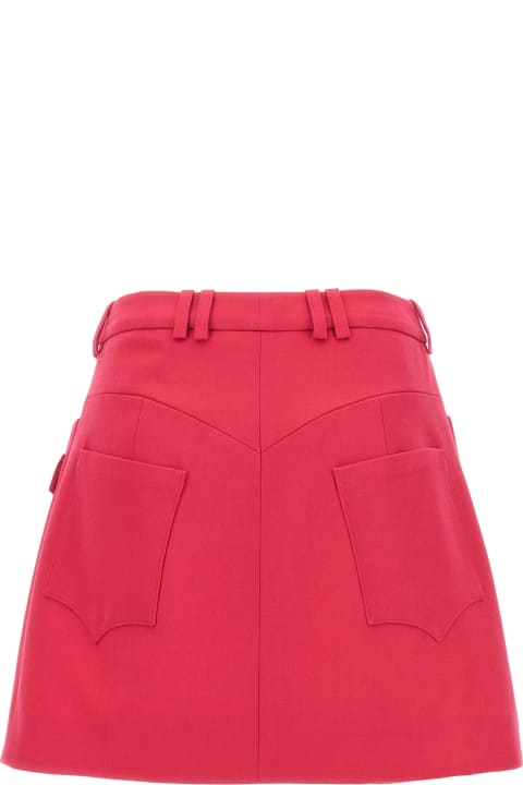 Skirts for Women Balmain Logo Button Mini Skirt