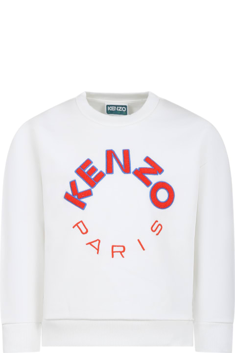 Kenzo Kids Kenzo Kids Ivory Sweatshirt For Boy With Logo