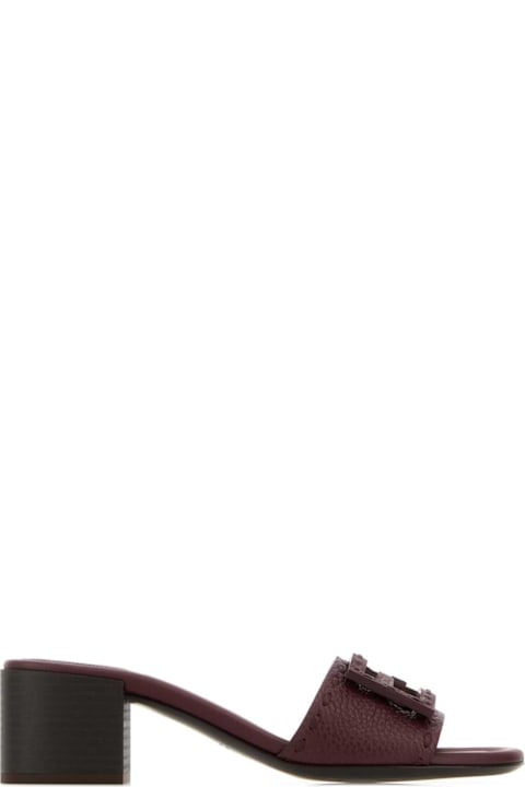 Fendi Grape Leather Baguette Mules