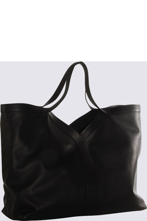 أدوات منزلية Saint Laurent Black Leather Y Maxi Top Handle Bag