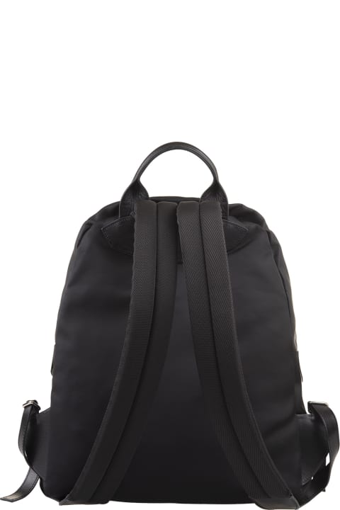 Backpacks for Men Kiton Black Nylon Backpack With Logo