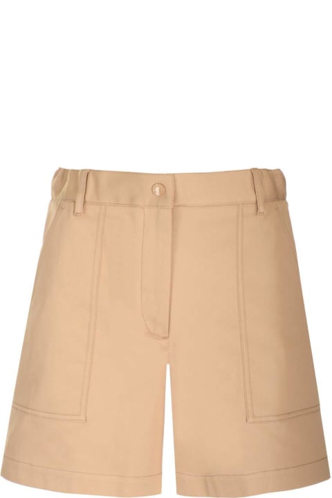 Moncler Pants & Shorts for Women Moncler Logo Patch Pleated Shorts