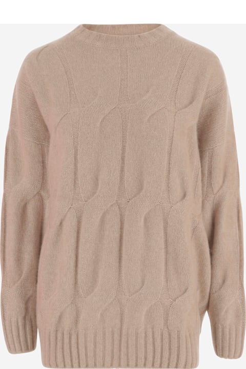 Allude Cashmere And Silk Cable Knit Sweater
