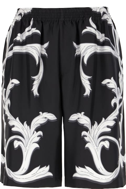 Pants for Men Versace Printed Silk Bermuda Shorts