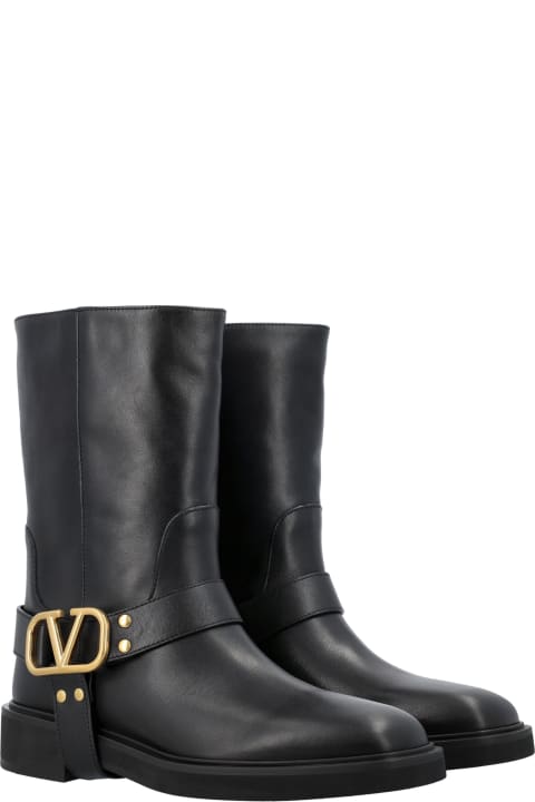 Valentino Garavani Boots for Women Valentino Garavani V-logo Biker Boots