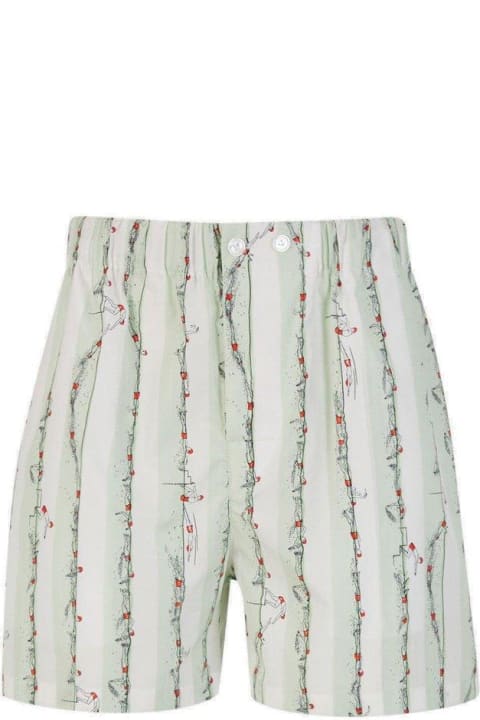 Pants for Men Bottega Veneta Printed Poplin Bermuda Shorts