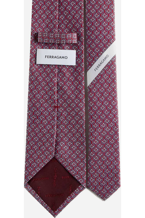 Ferragamo Ties for Women Ferragamo Tetris Silk Tie
