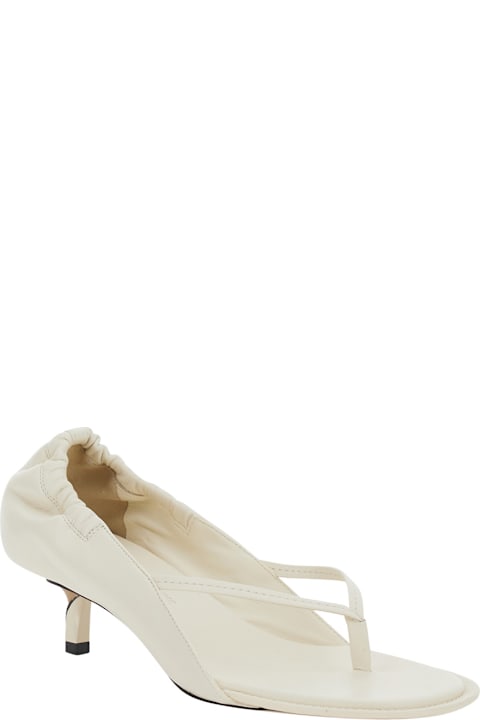 Jacquemus Sandals 'les Sandales Nu-pieds B' White With Leather Heel For Women