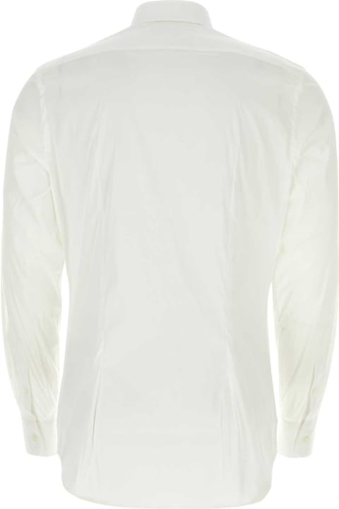Prada Shirts for Men Prada White Stretch Poplin Shirt
