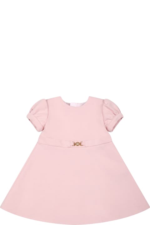 Fashion for Baby Boys Versace Pink Dress For Baby Girl With Medusa
