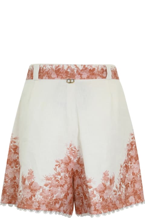 Fashion for Women TwinSet Linen Shorts With Floral Print