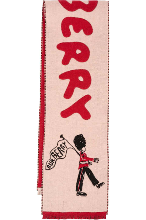Homeware Burberry Pink Scarf For Girl With Logo