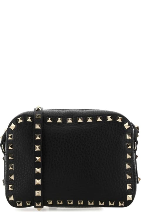 Valentino Garavani Shoulder Bags for Women Valentino Garavani Black Leather Rockstud Crossbody Bag
