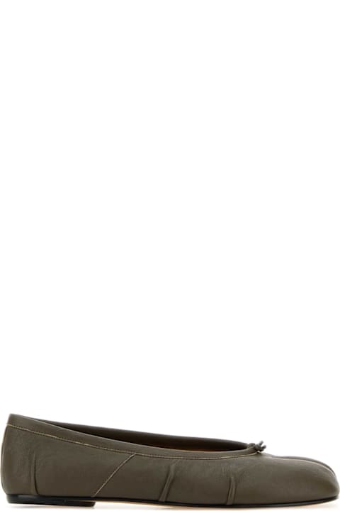 Maison Margiela Khaki Leather Tabi Ballerinas