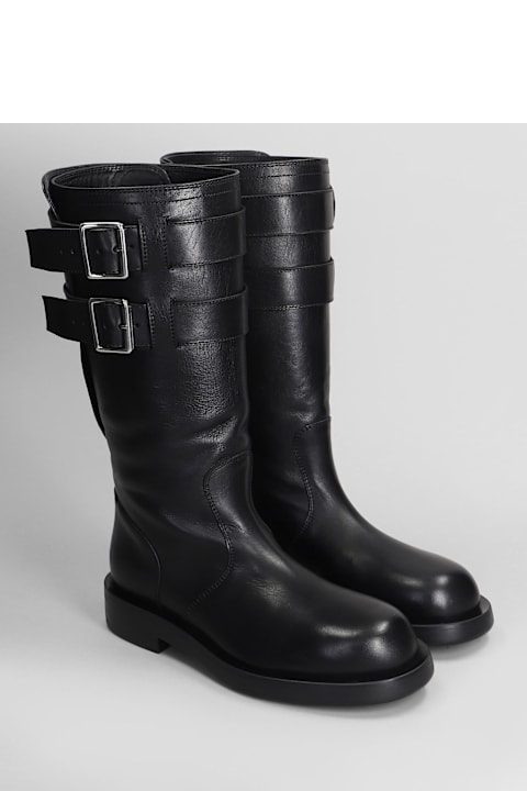 Ann Demeulemeester Boots for Women Ann Demeulemeester Milan Low Heels Boots In Black Leather