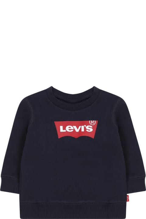 Levi's Sweaters & Sweatshirts for Baby Girls Levi's Blue Sweatshirt For Baby Kids With Logo