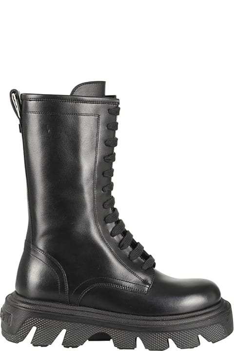 Casadei Boots for Women Casadei Generation C Leather Biker Boots In Black