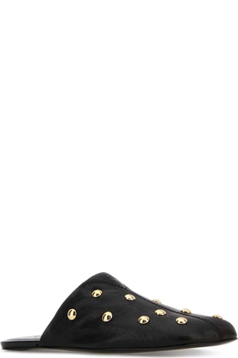 Chloé Black Leather Rita Slippers