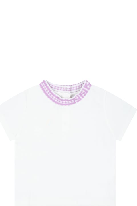 Fendi for Baby Boys Fendi White T-shirt For Baby Girl