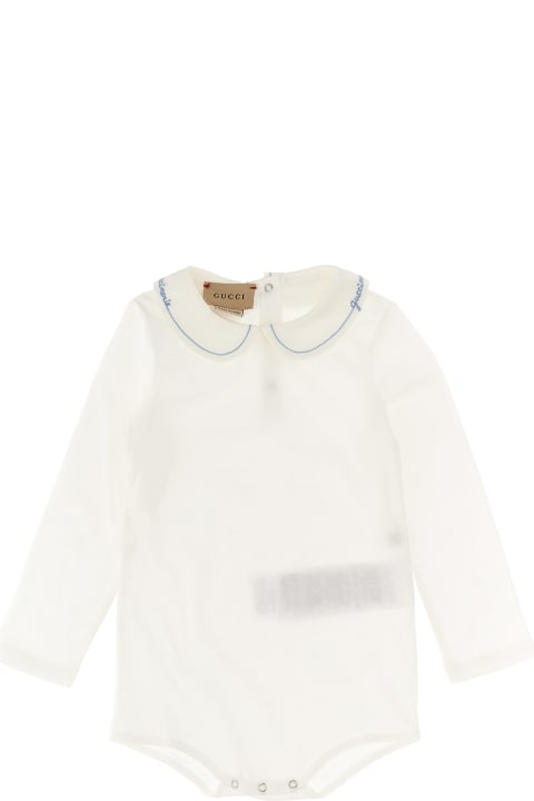 Gucci Clothing for Baby Boys Gucci Logo Embroidered Bodysuit