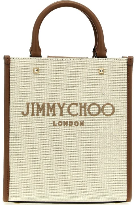 ウィメンズ新着アイテム Jimmy Choo Avenue Logo Embroidered Mini Tote Bag