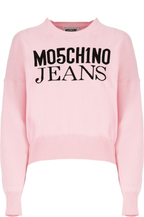 M05CH1N0 Jeans Sweaters for Women M05CH1N0 Jeans Pink Cotton Sweater