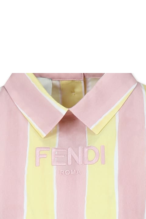 Fendi فساتين لـ بنات Fendi Multicolor Dress For Girl With Logo