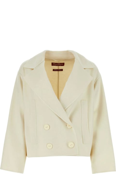Coats & Jackets for Women Max Mara Studio Ivory Wool Blend Celso Blazer Max Mara Studio