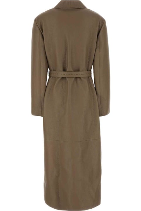 Fendi Clothing for Women Fendi Belted Waist Leather Coat