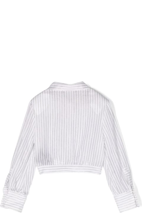 ガールズ Balmainのシャツ Balmain Striped Shirt With Logo Print