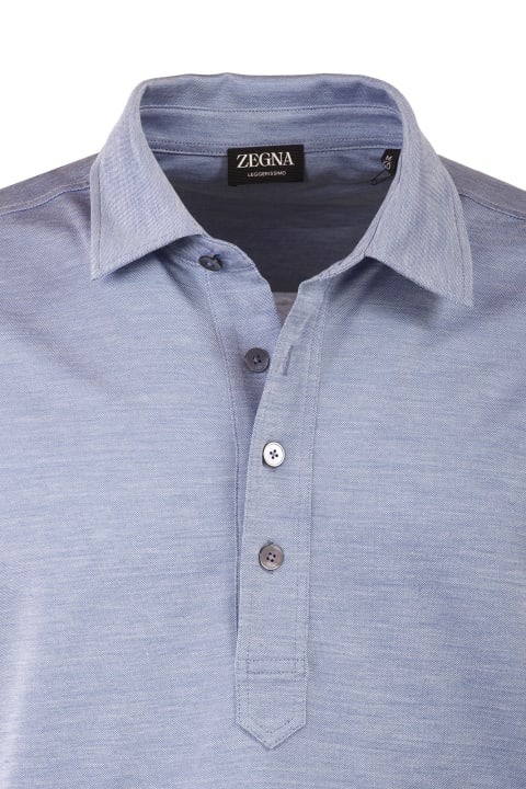 Zegna Topwear for Men Zegna Zegna T-shirts And Polos Light Blue