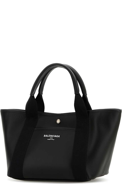 Bags for Women Balenciaga Black Leather Biarritz Shopping Bag