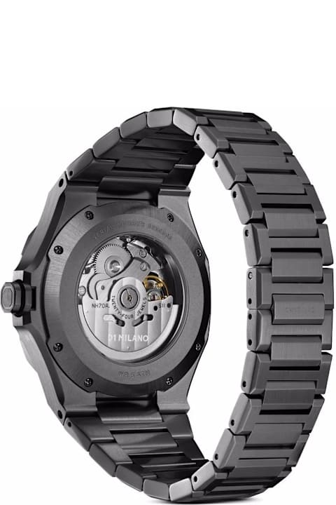 ساعات لـ القسم الرجالي D1 Milano Skeleton Rubber Gun Metal 41.5 Mm Watch