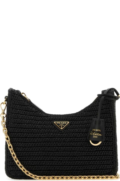 Bags Sale for Women Prada Black Raffia Re-edition 2005 Crossbody Bag
